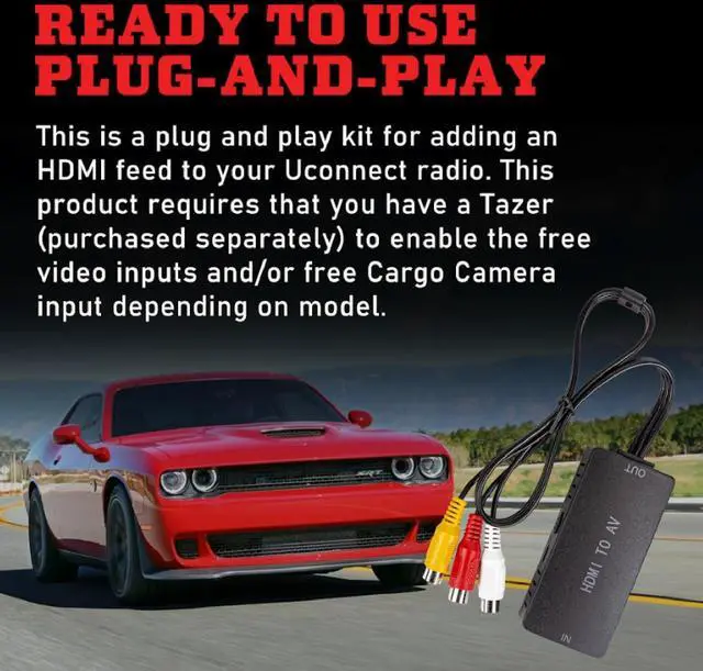 Alt view image 2 of 3 - Z Automotive HDMI AV Kit fits 2015 2017 Challenger Charger Ram 2500 3500 ^^ Includes HDMI to Analog Converter, 12v-USB Dual Power Supply, Wires & Harnesses