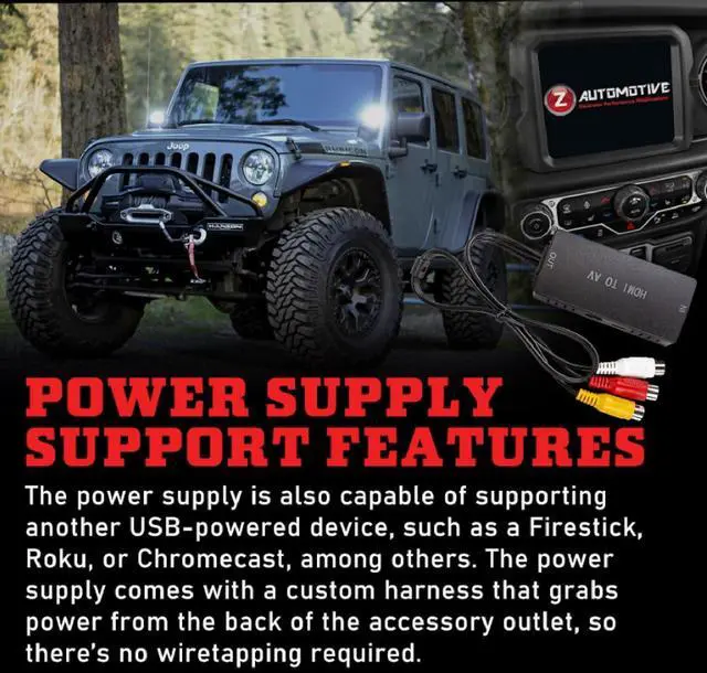 Alt view image 3 of 3 - Z Automotive HDMI AV Kit fits 2015 2017 Challenger Charger Ram 2500 3500 ^^ Includes HDMI to Analog Converter, 12v-USB Dual Power Supply, Wires & Harnesses