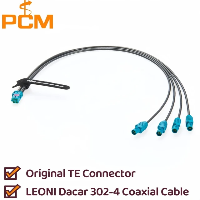 Alt view image 2 of 5 - Quad TE Mate-AX Mini Fakra Female to Fakra Male Single-Port Automotive Breakout Cable 2298721-9 to 2-2326914-0 GMSL2 Camera Cable for NVIDIA Drive AGX Thor, ADAS, Autonomous Driving (0.5M/1.64FT)