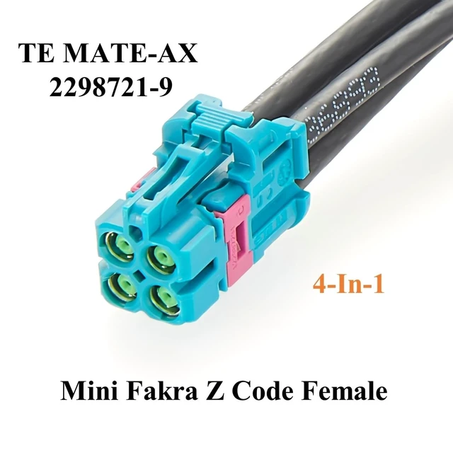 Alt view image 3 of 5 - Quad TE Mate-AX Mini Fakra Female to Fakra Male Single-Port Automotive Breakout Cable 2298721-9 to 2-2326914-0 GMSL2 Camera Cable for NVIDIA Drive AGX Thor, ADAS, Autonomous Driving (0.5M/1.64FT)