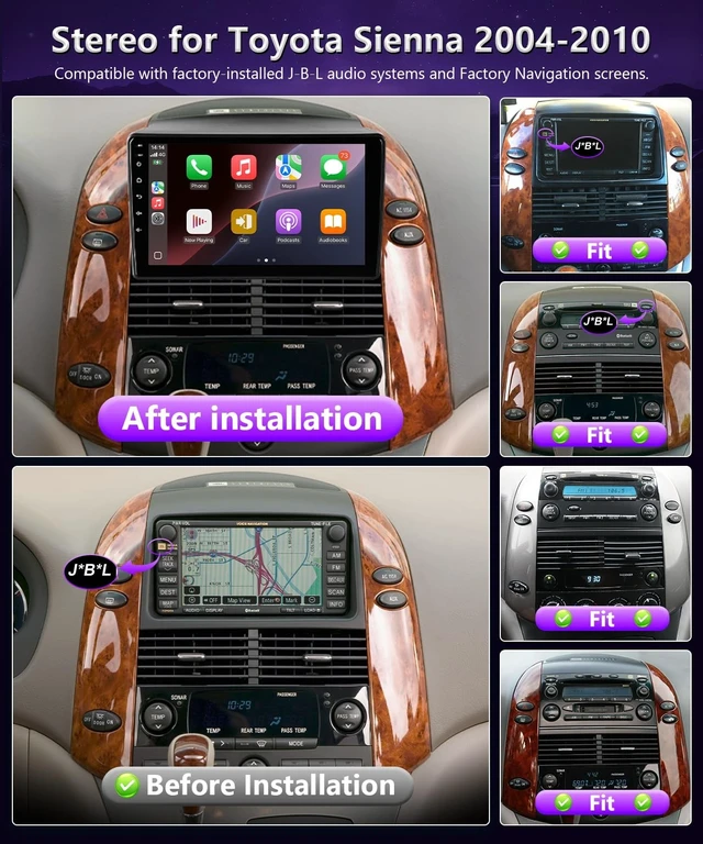Alt view image 3 of 5 - XGU Android 13 Stereo for Toyota Sienna 2004 to 2010 Radio Apple Carplay