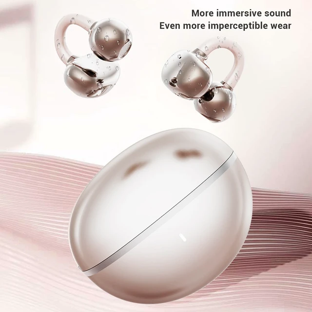 Alt view image 3 of 5 - VBESTLIFE Wireless Earbuds, Clamp On Open Ear Headphones with Detachable Rhinestone Bowknot, 4H Playtime, Bluetooth 6.0, for Women Valentine's Day