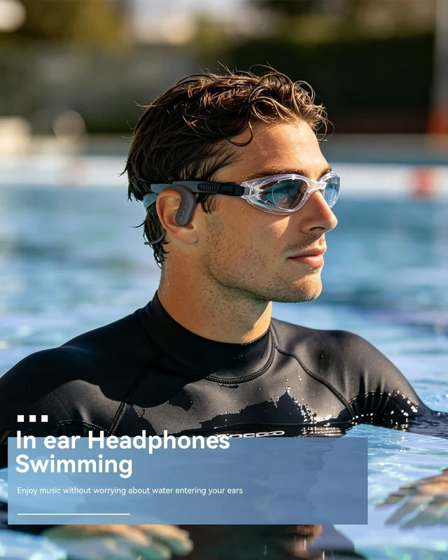 Alt view image 3 of 5 - SANOTO Swimming Headphones, in Ear Bone Conduction Headphones Bluetooth 5.4, IPX8 Waterproof Earbuds Sport, 8G MP3 Player Swimming Earphones, Underwater Headphones for Swim, Run, Surf, Cycle