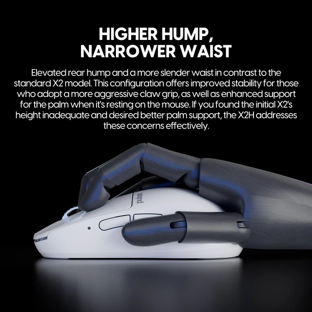 Alt view image 2 of 5 - Pulsar Gaming Gears X2H ES Wireless Gaming Mouse, Medium, White