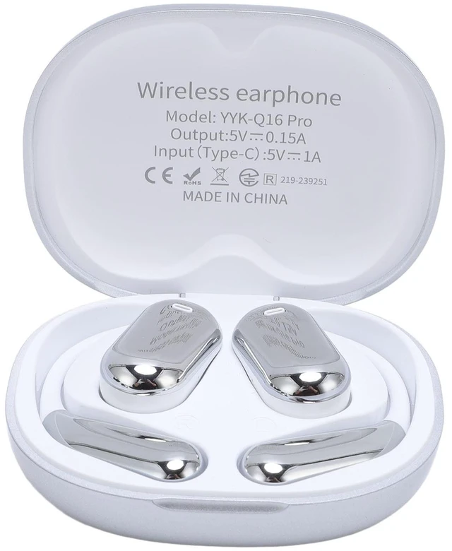 Main image of Fockety AI Language Translation Earbuds, Real Time Open Ear Language Translator Earbuds, Translation Device with Touchscreen, for Travel Business Learning (Silver)