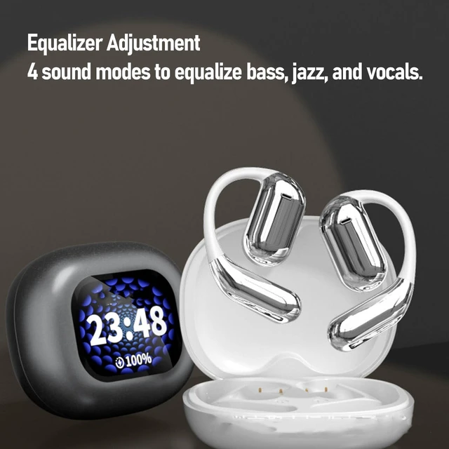 Alt view image 3 of 5 - Fockety AI Language Translation Earbuds, Real Time Open Ear Language Translator Earbuds, Translation Device with Touchscreen, for Travel Business Learning (Silver)