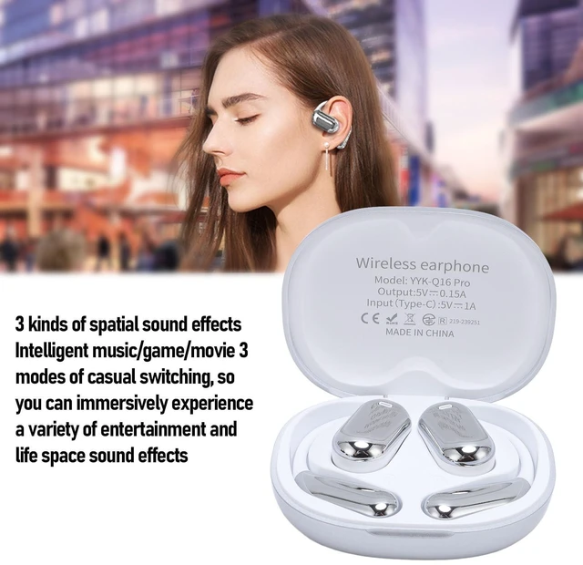 Alt view image 4 of 5 - Fockety AI Language Translation Earbuds, Real Time Open Ear Language Translator Earbuds, Translation Device with Touchscreen, for Travel Business Learning (Silver)