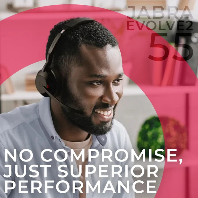 Alt view image 5 of 5 - Jabra Evolve2 55 UC Stereo Bluetooth Noise Cancelling Headset(Link380a) with Charging Stand - Compatible with Mac PC,smartphones & tablets - with GTW Microfiber Cloth and Global Teck Gold Support Plan