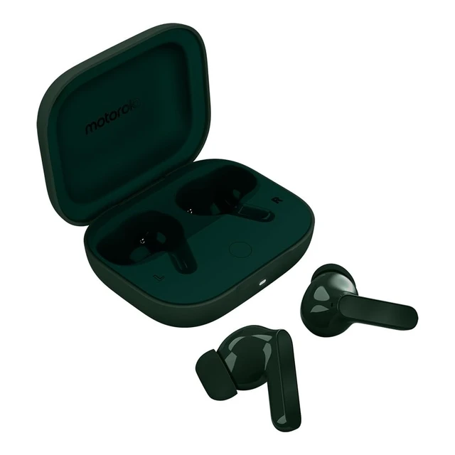 Alt view image 3 of 5 - Motorola Moto Buds Bass XT2443-1 Dynamic ANC, Triple Microphone Array, Bluetooth 5.3, IP54 Water & Dust Resistant, Dolby Atmos Audio - (Posy Green)