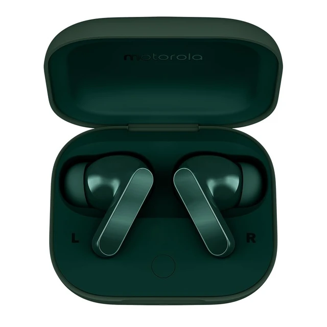 Alt view image 5 of 5 - Motorola Moto Buds Bass XT2443-1 Dynamic ANC, Triple Microphone Array, Bluetooth 5.3, IP54 Water & Dust Resistant, Dolby Atmos Audio - (Posy Green)