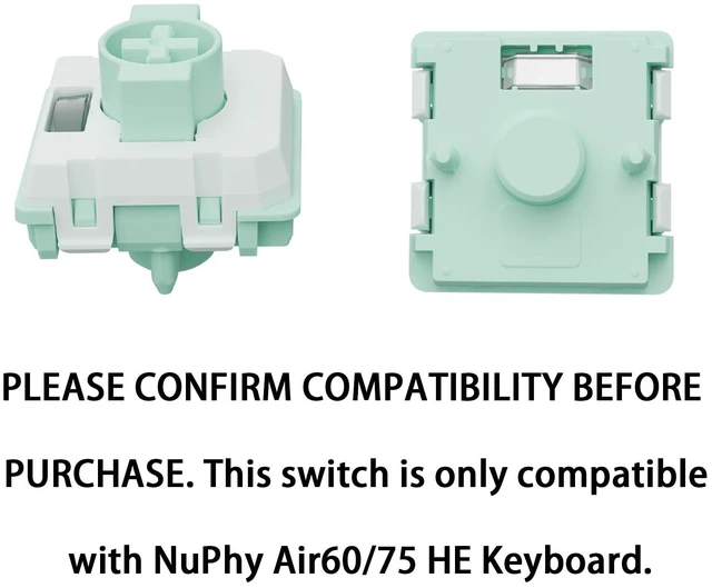 Alt view image 2 of 5 - GATERON Low-Profile Magnetic Jade Pro Keyboard Switches, Linear Factory Pre-lubed Permanent Magnet Freely Setting Pre-Travel Key Switches for NuPhy Air60/75 HE Magnetic Gaming Keyboard(90PCS)
