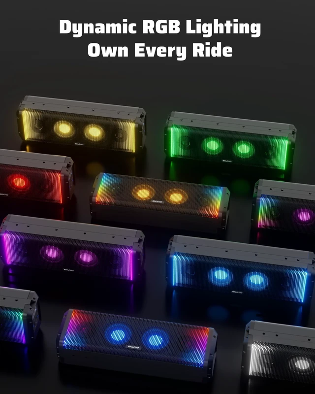 Alt view image 3 of 5 - Ehaho UTV Sound Bar,ATV SoundBar Bluetooth with RGB Lighting,Amplified Powersports SXS Sound Bar,17 Inch IP66 Waterproof Golf Cart SoundBar,UTV Speakers for Marine Polaris RZR Can-Am