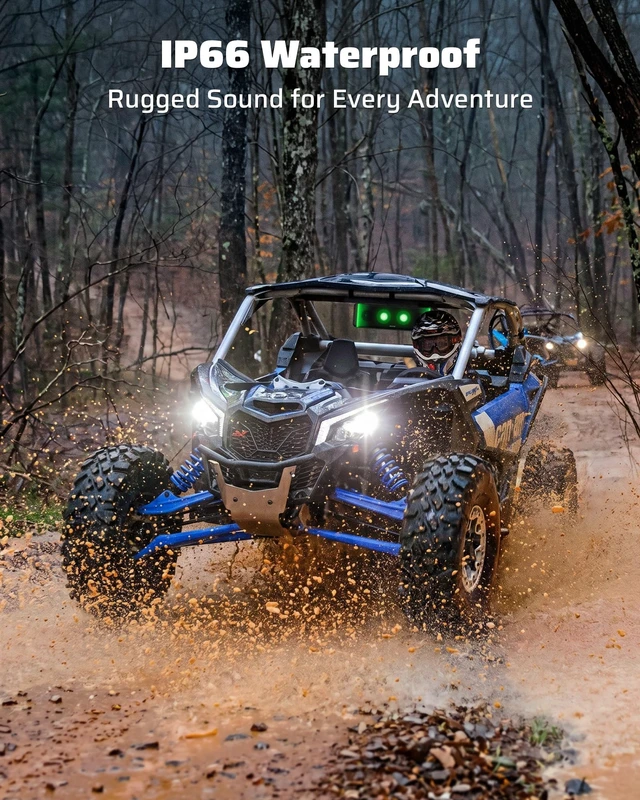 Alt view image 5 of 5 - Ehaho UTV Sound Bar,ATV SoundBar Bluetooth with RGB Lighting,Amplified Powersports SXS Sound Bar,17 Inch IP66 Waterproof Golf Cart SoundBar,UTV Speakers for Marine Polaris RZR Can-Am