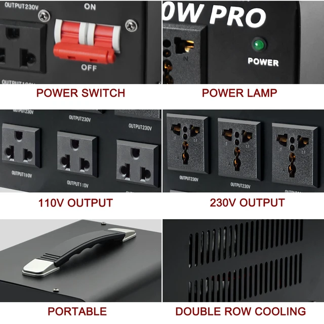 Alt view image 4 of 5 - Cantonape 5000W Voltage Converter Transformer - Heavy Duty Step Up/Down