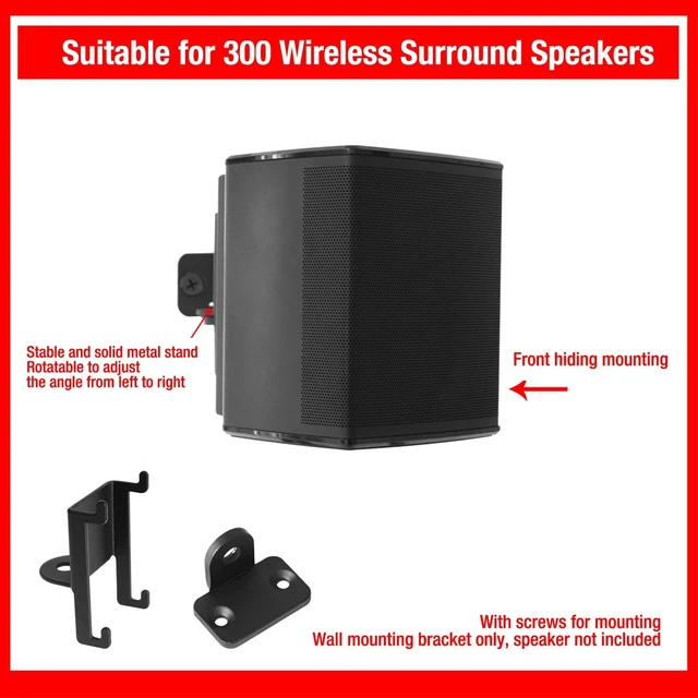 Alt view image 2 of 5 - YUEHISY Speaker Wall Mount Bracket, Metal Space Saving Speaker Wall Mounts Kit for 300 Wireless SOUNDBAR 300 Speakers