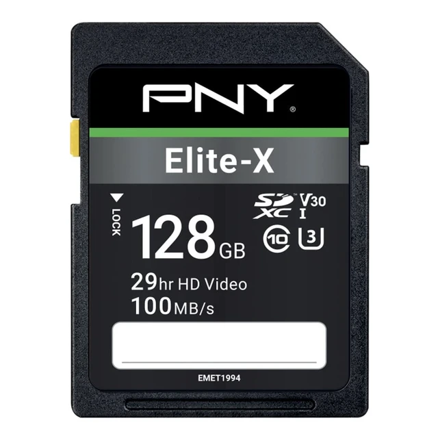 Alt view image 3 of 5 - PNY 128GB Elite-X C10 U3 V30 SDXC Flash Memory Card, UHS-I, 4K UHD