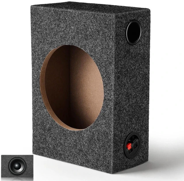 Main image of VALICLUD 8 Inch Sealed Subwoofer Enclosure Box, Carpeted Car Audio Speaker Cabinet for DIY Bass Upgrade, Single Cab Truck and Compact Vehicle Use
