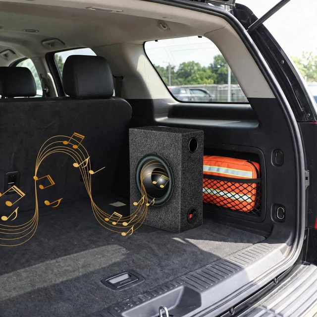 Alt view image 2 of 5 - VALICLUD 8 Inch Sealed Subwoofer Enclosure Box, Carpeted Car Audio Speaker Cabinet for DIY Bass Upgrade, Single Cab Truck and Compact Vehicle Use