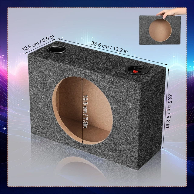 Alt view image 5 of 5 - VALICLUD 8 Inch Sealed Subwoofer Enclosure Box, Carpeted Car Audio Speaker Cabinet for DIY Bass Upgrade, Single Cab Truck and Compact Vehicle Use