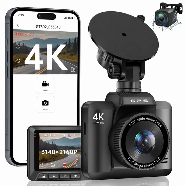 Main image of Dash Cam Front and Rear, Ecomoment 4K +1080P Dash Camera for Cars