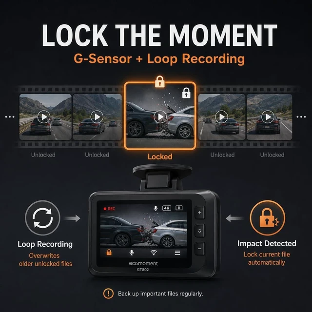 Alt view image 5 of 5 - Dash Cam Front and Rear, Ecomoment 4K +1080P Dash Camera for Cars