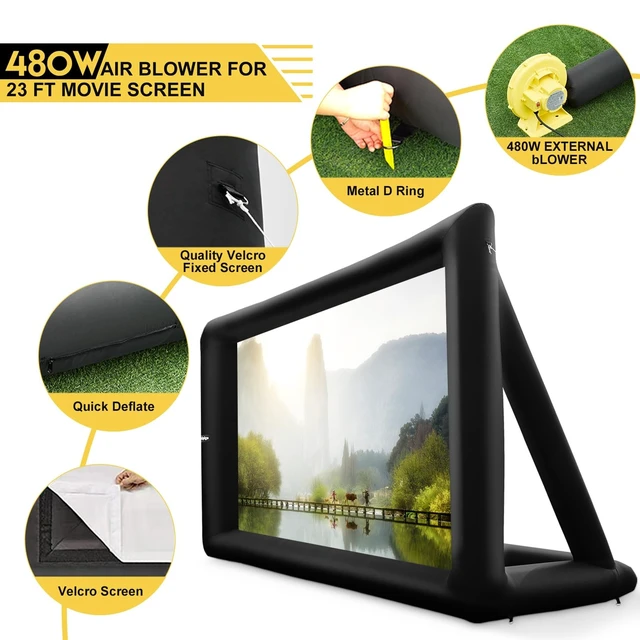 Alt view image 4 of 5 - Heipigo 23FT Inflatable Projector Movie Screen for Outdoor Projection