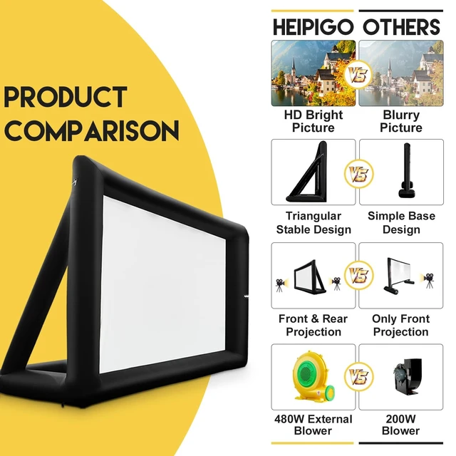 Alt view image 5 of 5 - Heipigo 23FT Inflatable Projector Movie Screen for Outdoor Projection