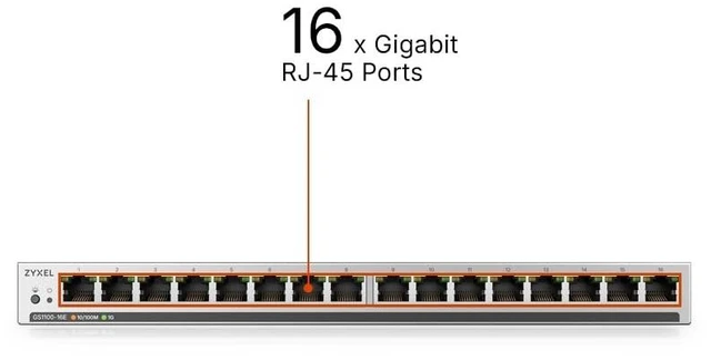 Alt view image 2 of 3 - Zyxel 16 Port Network Ethernet Switch ^^ Unmanaged+ Gigabit ^^ GS1100-16E