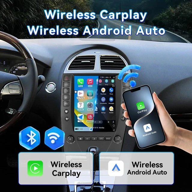 Alt view image 3 of 5 - 9.7" Touchscreen Android 14 Car Radio Stereo Compatible with Lexus ES350 2006 2007 2008 2009 2010 2011 2012 Wireless CarPlay & Android Auto GPS Navigation FM Radio Bluetooth, HD Backup Camera 2