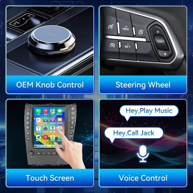 Alt view image 4 of 5 - 9.7" Touchscreen Android 14 Car Radio Stereo Compatible with Lexus ES350 2006 2007 2008 2009 2010 2011 2012 Wireless CarPlay & Android Auto GPS Navigation FM Radio Bluetooth, HD Backup Camera 2