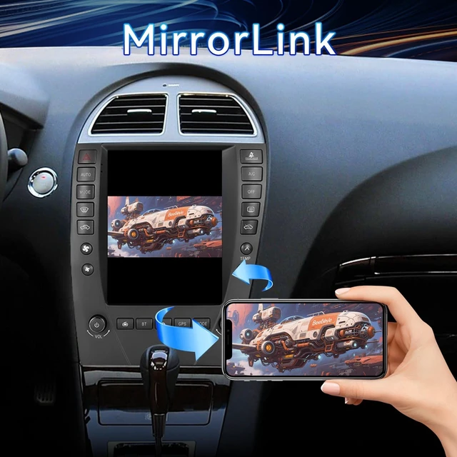 Alt view image 5 of 5 - 9.7" Touchscreen Android 14 Car Radio Stereo Compatible with Lexus ES350 2006 2007 2008 2009 2010 2011 2012 Wireless CarPlay & Android Auto GPS Navigation FM Radio Bluetooth, HD Backup Camera 2