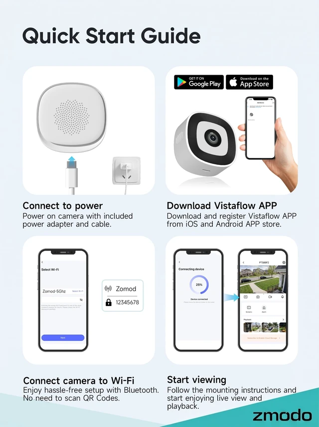 Alt view image 3 of 5 - Zmodo 2026 New 4MP 2.5K Window Security Camera, 2.4/5GHz WiFi Indoor Camera