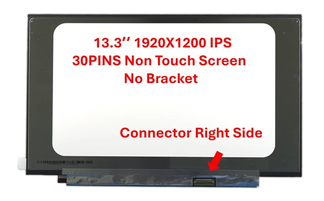Alt view image 3 of 5 - Fullcom New LCD Replacement Screen (Non Touch) 13.3 Inch IPS (No Brackets) M133NW4J R2 WUXGA 1920x1200 30 Pin Matte for Dell DP/N DPN 7V371 07V371 O7V371 for Laptop/Display/Screen/LCD Application