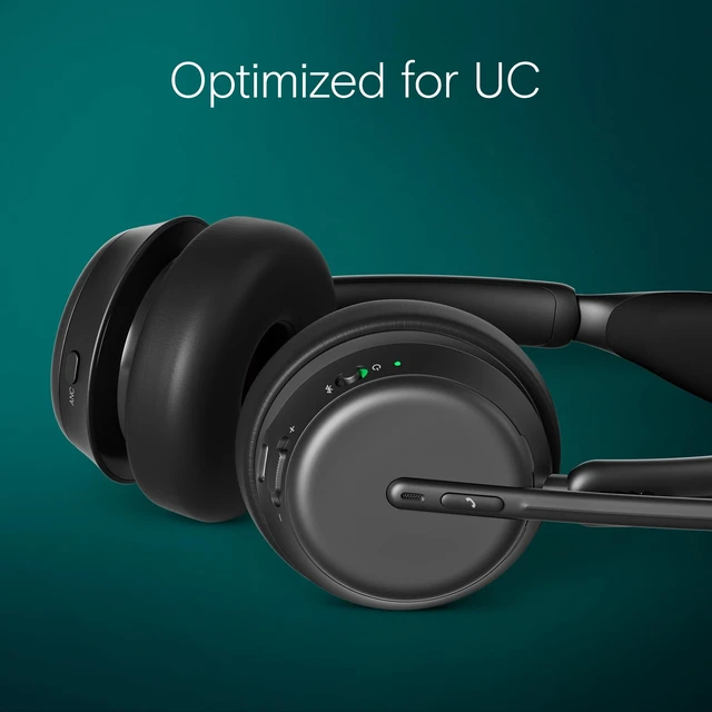 Alt view image 4 of 5 - EPOS Impact 1060 ANC Professional Bluetooth Headset for PC - Double-Sided, Premium Noise-Canceling Mic, AI, Intuitive Controls, Super Wideband Audio, Ideal for Focused Work in Noisy Office