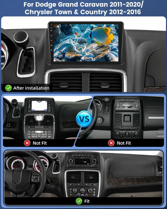 Alt view image 2 of 5 - 8Core 6+128G Car Radio for Dodge Grand Caravan and Chrysler Town & Country