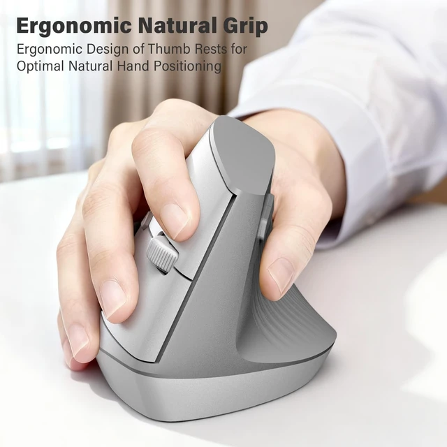 Alt view image 4 of 5 - MOFII Wireless Ergonomic Keyboard & Mouse Combo Split Curved Keyboard with Wrist Rest (All-Day Comfort) + Wireless Vertical Ergonomic Optical Mouse, Compatible with PC/Laptop/Desktop