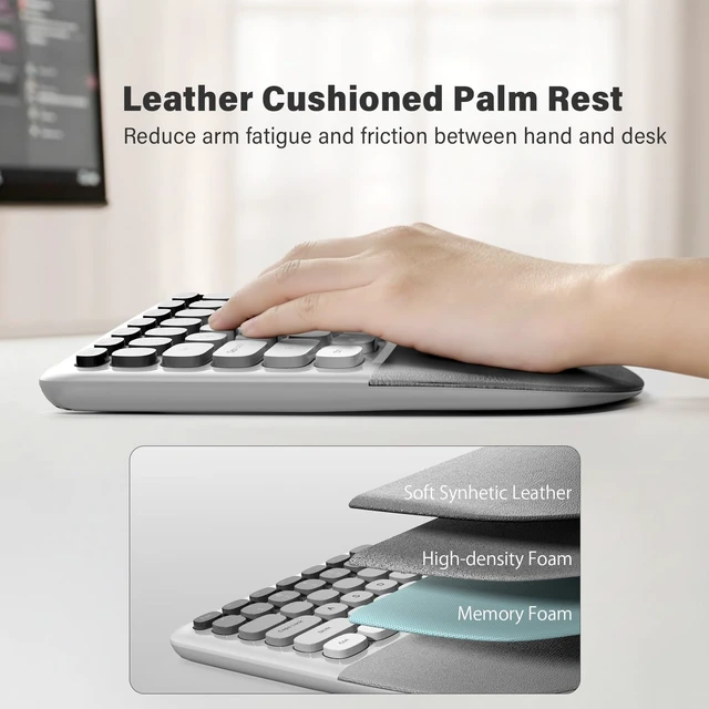 Alt view image 5 of 5 - MOFII Wireless Ergonomic Keyboard & Mouse Combo Split Curved Keyboard with Wrist Rest (All-Day Comfort) + Wireless Vertical Ergonomic Optical Mouse, Compatible with PC/Laptop/Desktop
