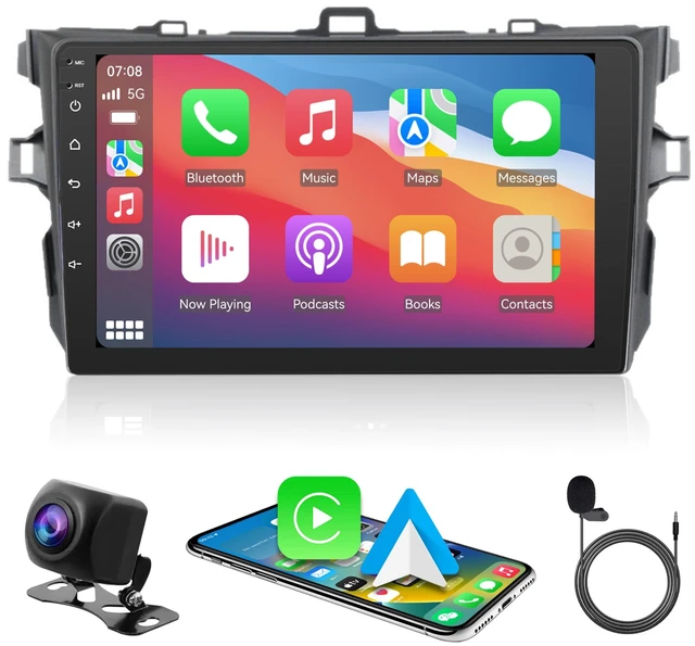 Main image of Car Stereo for Toyota Corolla 2009-2013, 9" Touch Screen MP5 Player with Apple CarPlay, Android Auto, Bluetooth, and Backup Camera