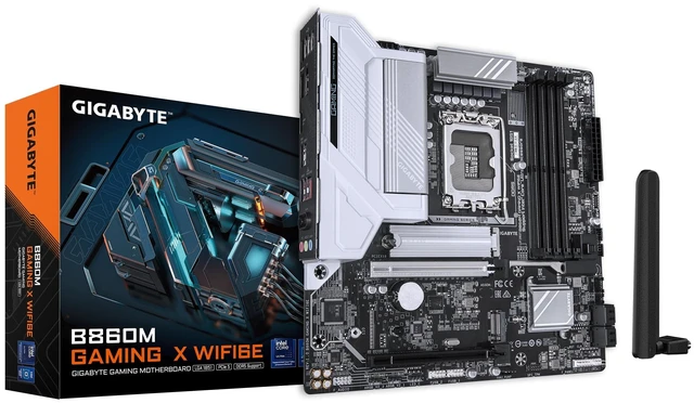 Main image of GIGABYTE B860M GAMING X WIFI6E Motherboard - Intel Core Ultra Series CPUs, 8+1+2+2 Phases VRM, Up to 6400MHz DDR5, 1xPCIe 5.0 + 1xPCIe 4.0 M.2, 2.5GbE LAN, WIFI 6E, USB 4