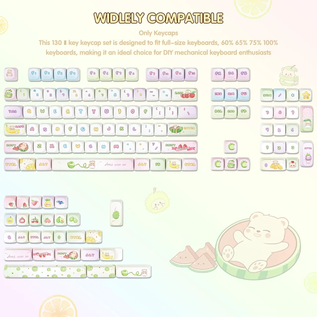 Alt view image 2 of 5 - COOMICKEY PBT Keycaps MOA Profile Dye Sub Cute Fruit Land Key Cap