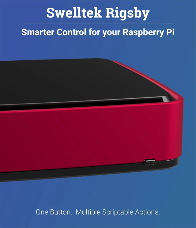 Alt view image 3 of 5 - Swelltek Rigsby Smart Case for Raspberry Pi 5 & Pi 4 Premium Die-Cast Aluminum, Intelligent Power Control, Passive & Active Cooling (Red, Case + Power Supply)