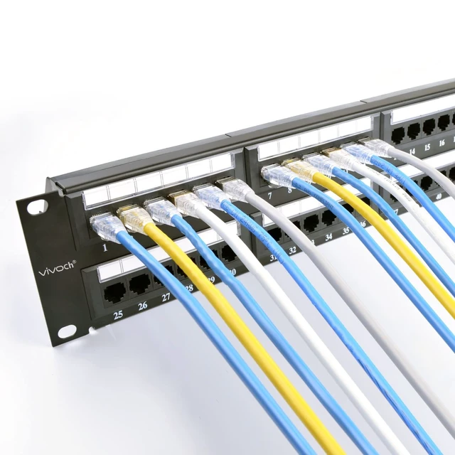 Alt view image 5 of 5 - VIVOCH 2U 48 Ports Cat5E Unshielded Wallmount or Rackmount Patch Panel UTP Ethernet Patch Panel with Cat5E Adapter Patch Panel