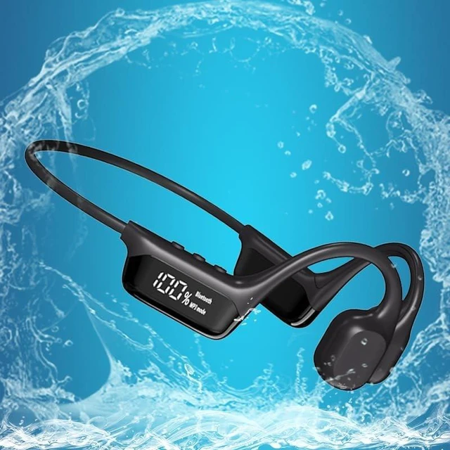 Main image of AYI Swim Headphones True Bone Conduction Open Ear Headset LED Screen Power Indicator Underwater MP3 Player Built-in 32G Memory IP68 Waterproof Bluetooth Earphone for Sport Running-S10 Black
