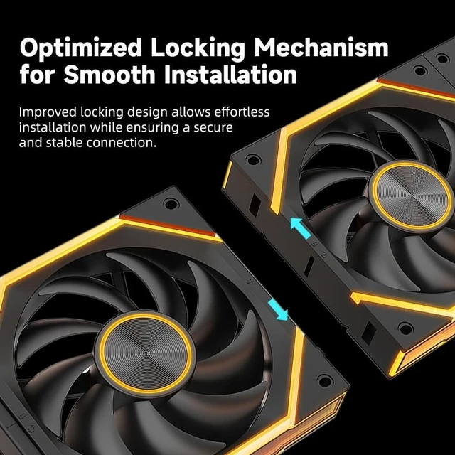 Alt view image 3 of 5 - RUIX J2 120mm ARGB PWM Case Fan 3-Pack, Upgraded Snap-On Modular Fans with Contact Pin Connection, Improved Cable Management, High-Airflow PC Cooling Fans, White, Forward