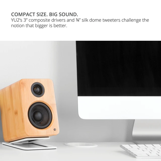 Alt view image 5 of 5 - Kanto YU2GW PC Gaming Desktop Speakers ^^ 3" Composite Drivers ^^ 3/4" Silk Dome Tweeter ^^ Class D Amplifier ^^ 100 Watts ^^ Built-in USB DAC ^^ Subwoofer Output ^^ Pair ^^ Gloss White