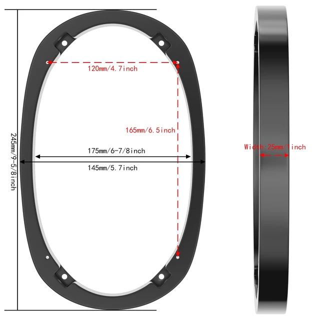 Alt view image 2 of 5 - 2Pair 6X9 Car Universal Plastic Speaker Spacer Ring with Screw & Wrench