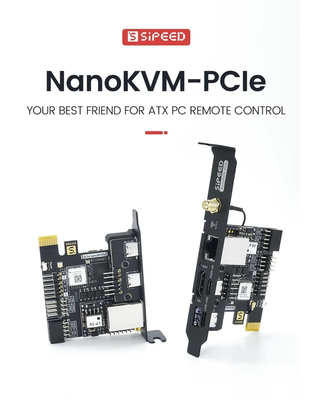 Alt view image 2 of 5 - Sipeed NanoKVM PCIe IP KVM Remote Control via the Internet, 1080P HDMI, Keyboard Video and Mouse Remote Control, Ideal mini KVM for Home Offices Data Centres Server Management (NanoKVM PCIe ETH+POE)