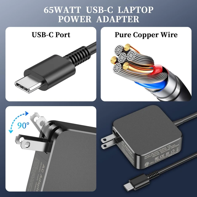 Alt view image 2 of 5 - INEXEWOC 65W USB C Charger Compatible with Microsoft Surface Pro 12 (2025) 11 10 9 8 7 6 5 4 3, Surface Pro X, Surface Laptop 7 6 5 4 3 2 1, Surface Book 3 2 1, Surface Go 3 2 1 Power Adapter