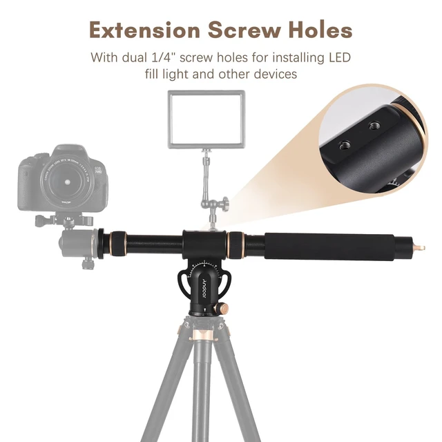 Alt view image 3 of 5 - Andoer Universal Tripod Extension Arm Aluminum Alloy Detachable Extender Horizontal Centre Column for Tripod 48-106cm Retractable Tripod Boom Arm with 360 Rotatable Base 5kg Load Capacity