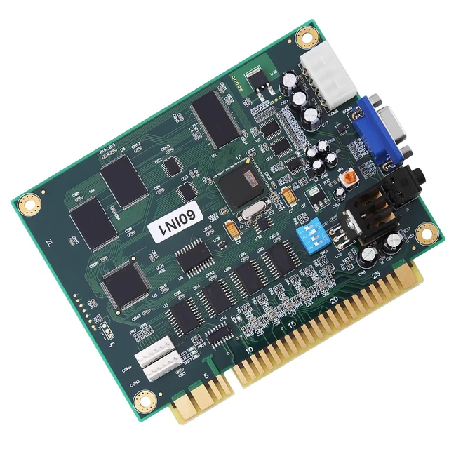 Alt view image 2 of 5 - VELATEMOR Classic 60 in 1 Multicade Game PCB Board, Jamma Standard Video Output with CGA and VGA Support, for Upright and Cocktail Cabinets
